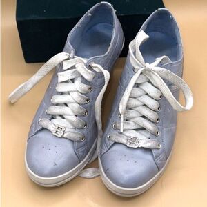 Blue Pearl Bebe Sport Wedge Sneaker Leather upper Women's 7.5 M EUC